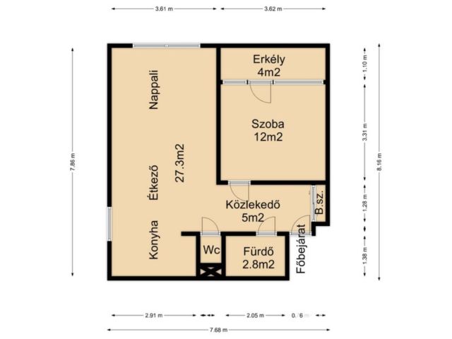 Belváros közeli, igényes lakás a hetediken!