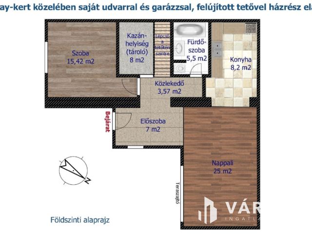 Bókay-kert közelében saját udvarral, garázzsal házrész eladó